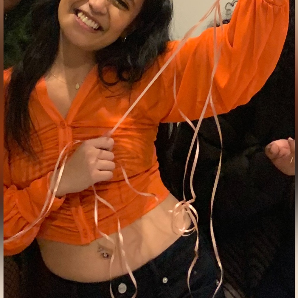 Orange see through urban outfitters top
